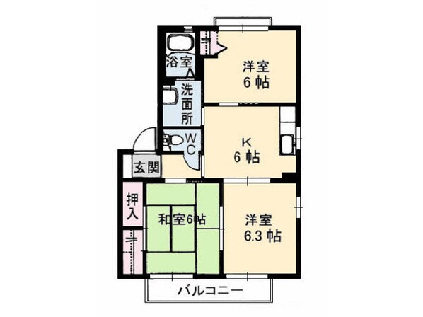 シャーメゾン西岐波　Ａ棟の物件間取画像